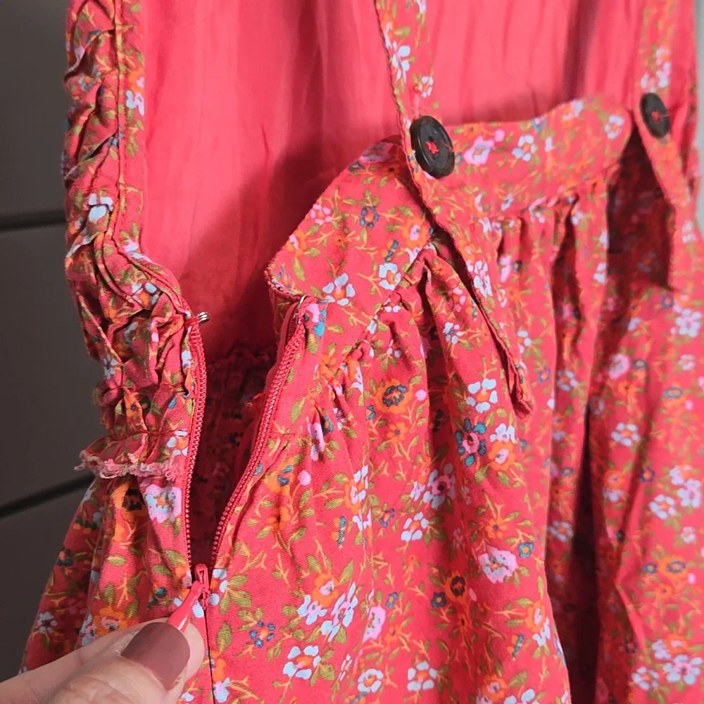 Free People Petunia Cotton Mini Dress In Poppy Combo